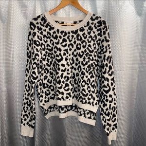 Sincerely Jules Black and White Leopard Print Sweater